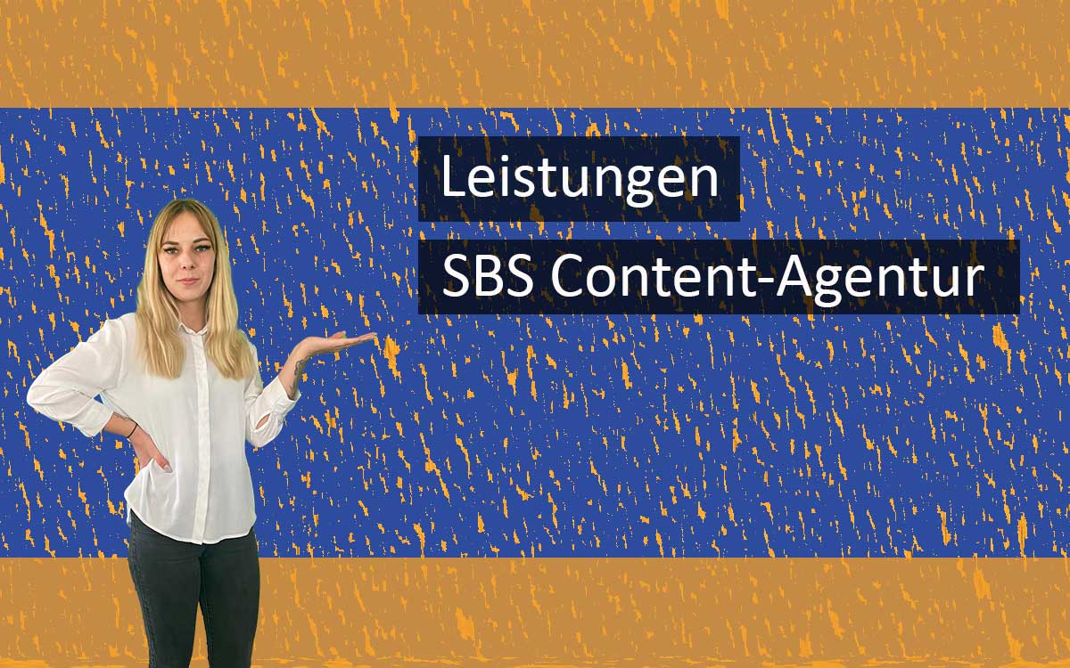 Collage mit Lena Bell und der Aufschrift SBS Content-Agentur Leistungen